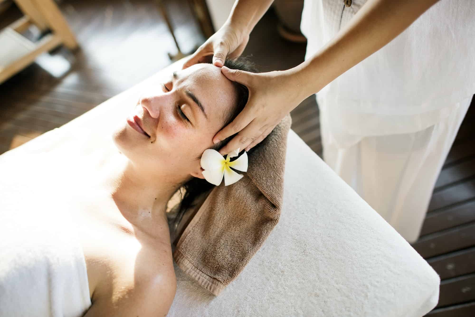 Woman relaxing from a spa treatment